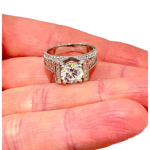 Cubic Zirconia Gold Plated Wedding Ring Size 6 - Picture 1 of 7